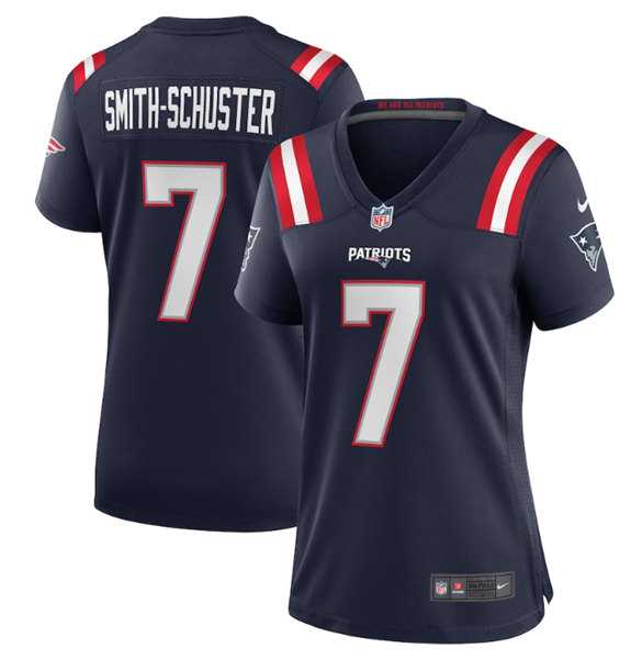 Women%27s New England Patriots #7 JuJu Smith-Schuster Navy Stitched Game Jersey Dzhi